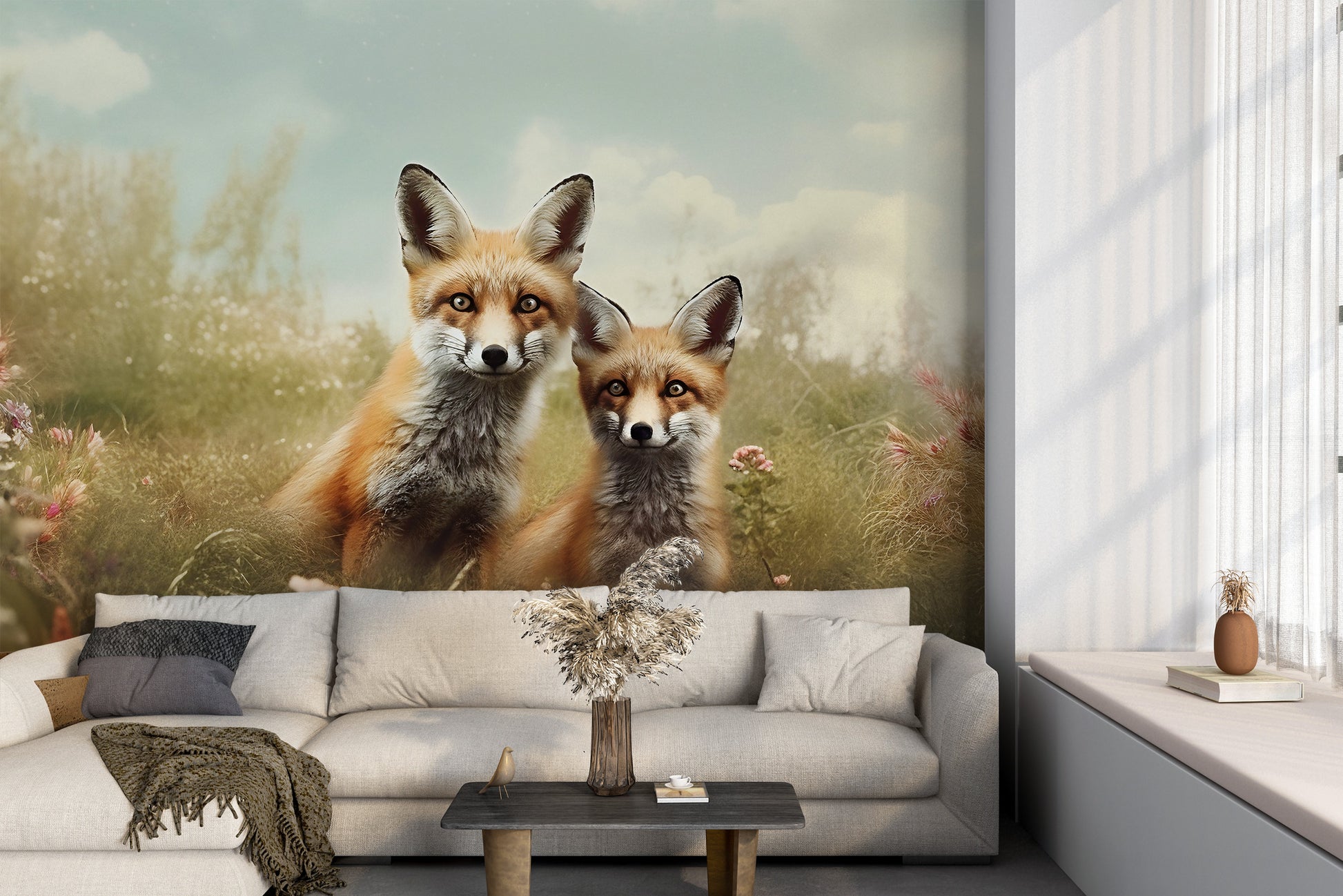 Nursery Foxes Wallpaper with Safe and Eco-Conscious Materials