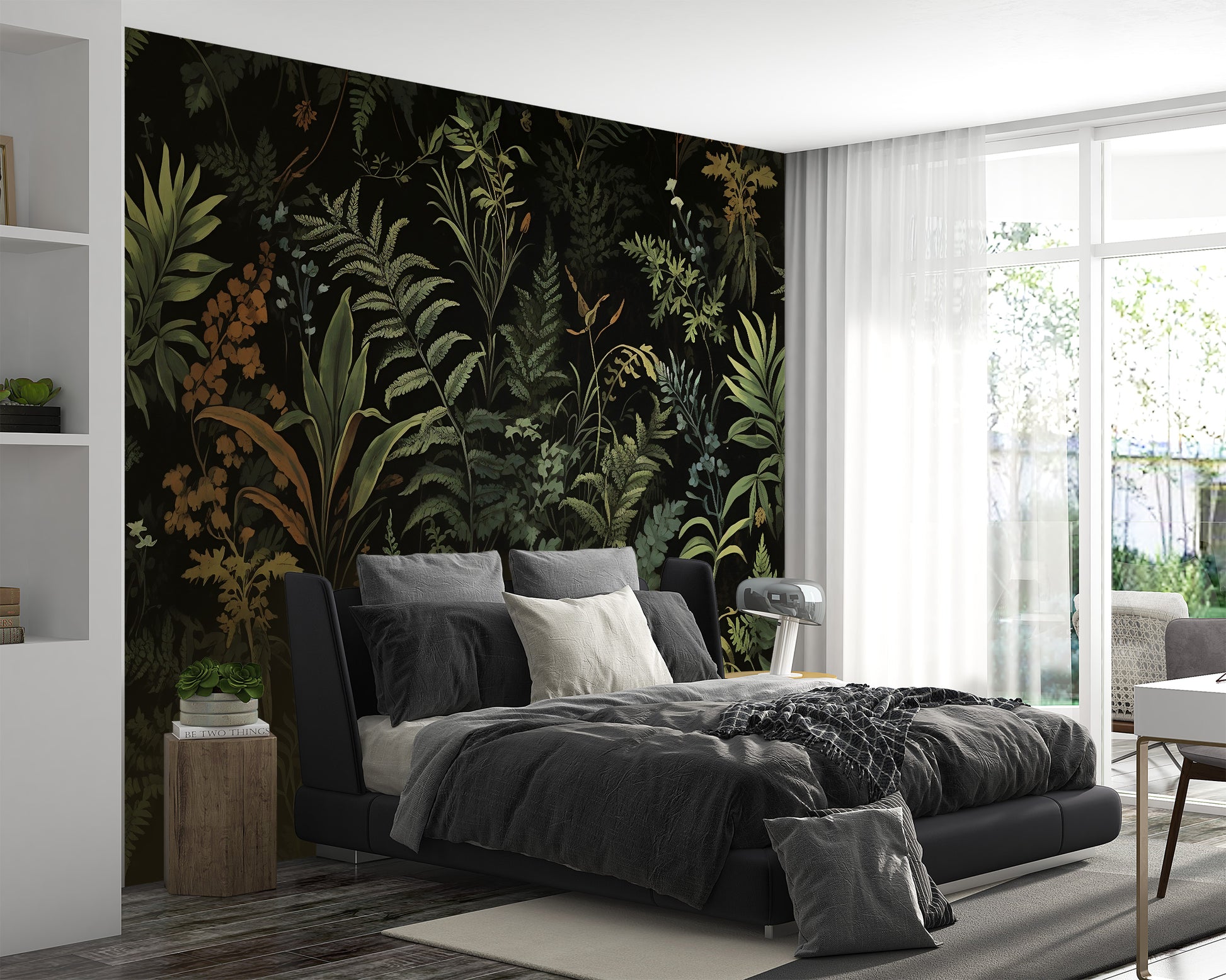 Dark Peel and Stick Floral Wall Art - Eco Decor