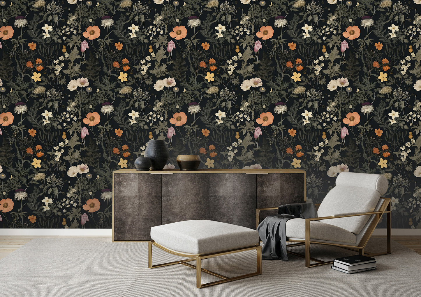 Dark Botanic Wall Decal - Botanical Wall Sticker