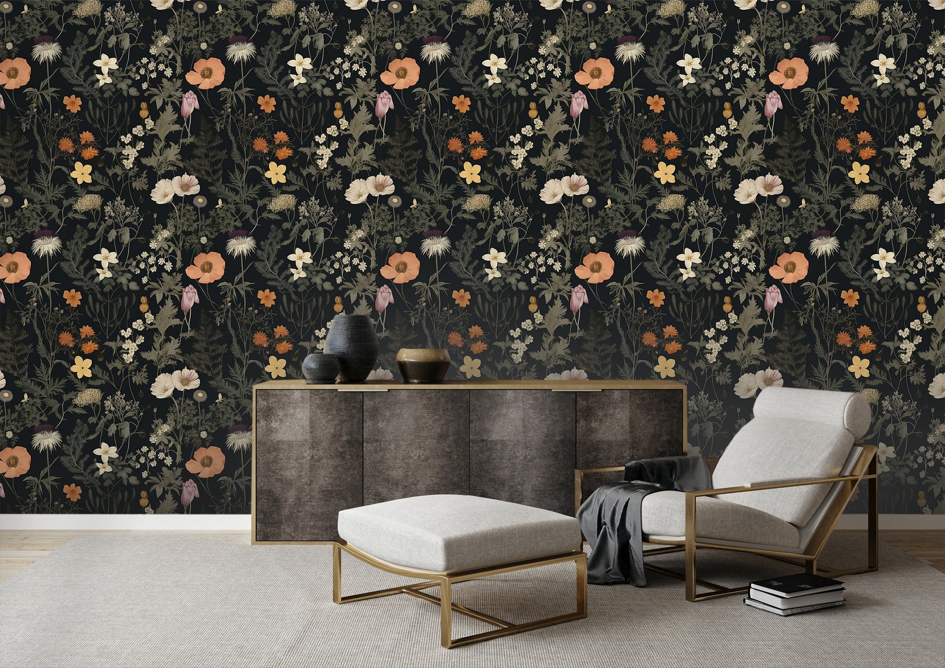 Dark Botanic Wall Decal - Botanical Wall Sticker
