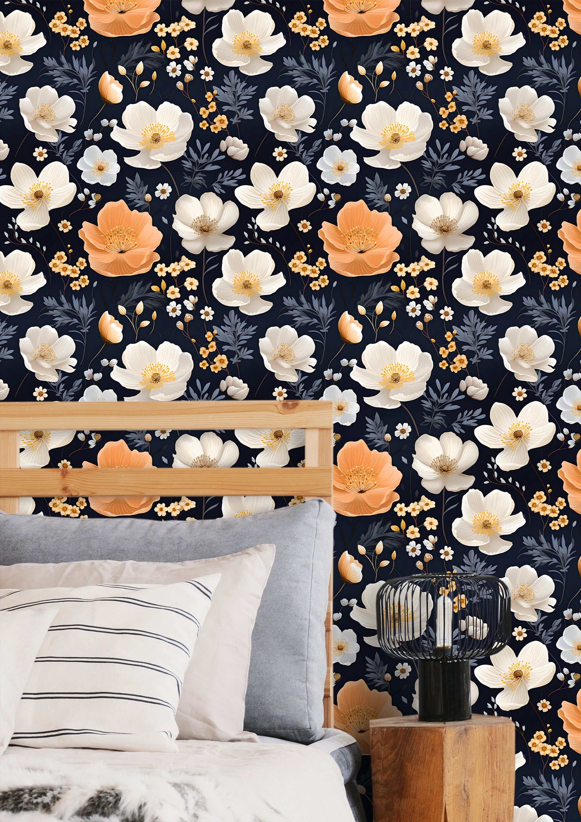 Customizable Dark Flower Wallpaper