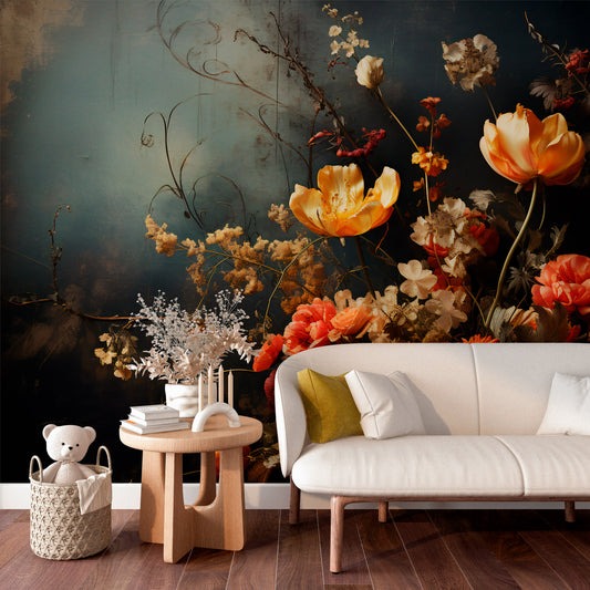 Bohemian Flowers Peel and Stick Mural