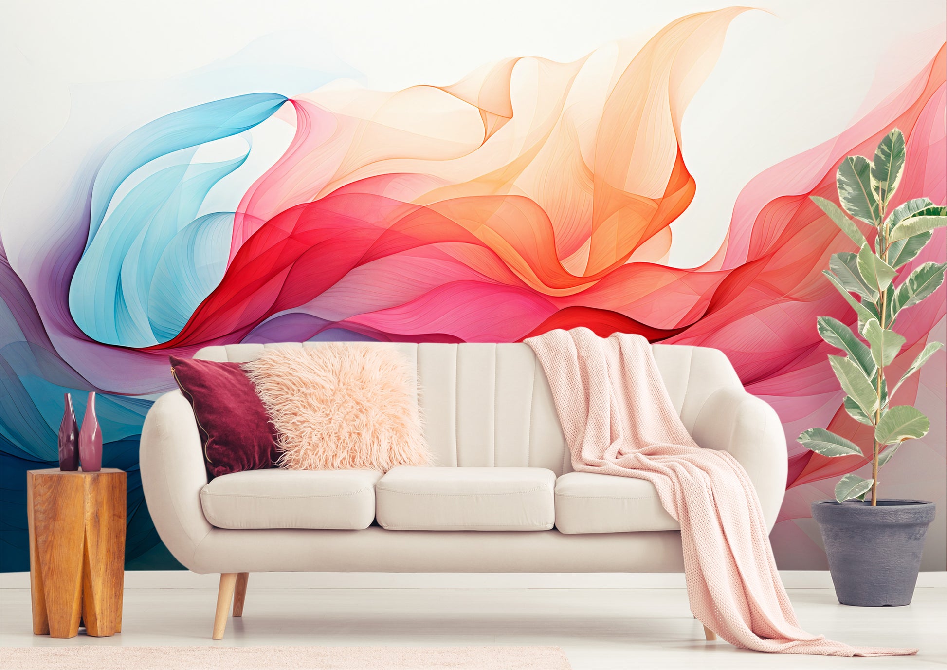 Artistic Expression Multicolor Wall Mural