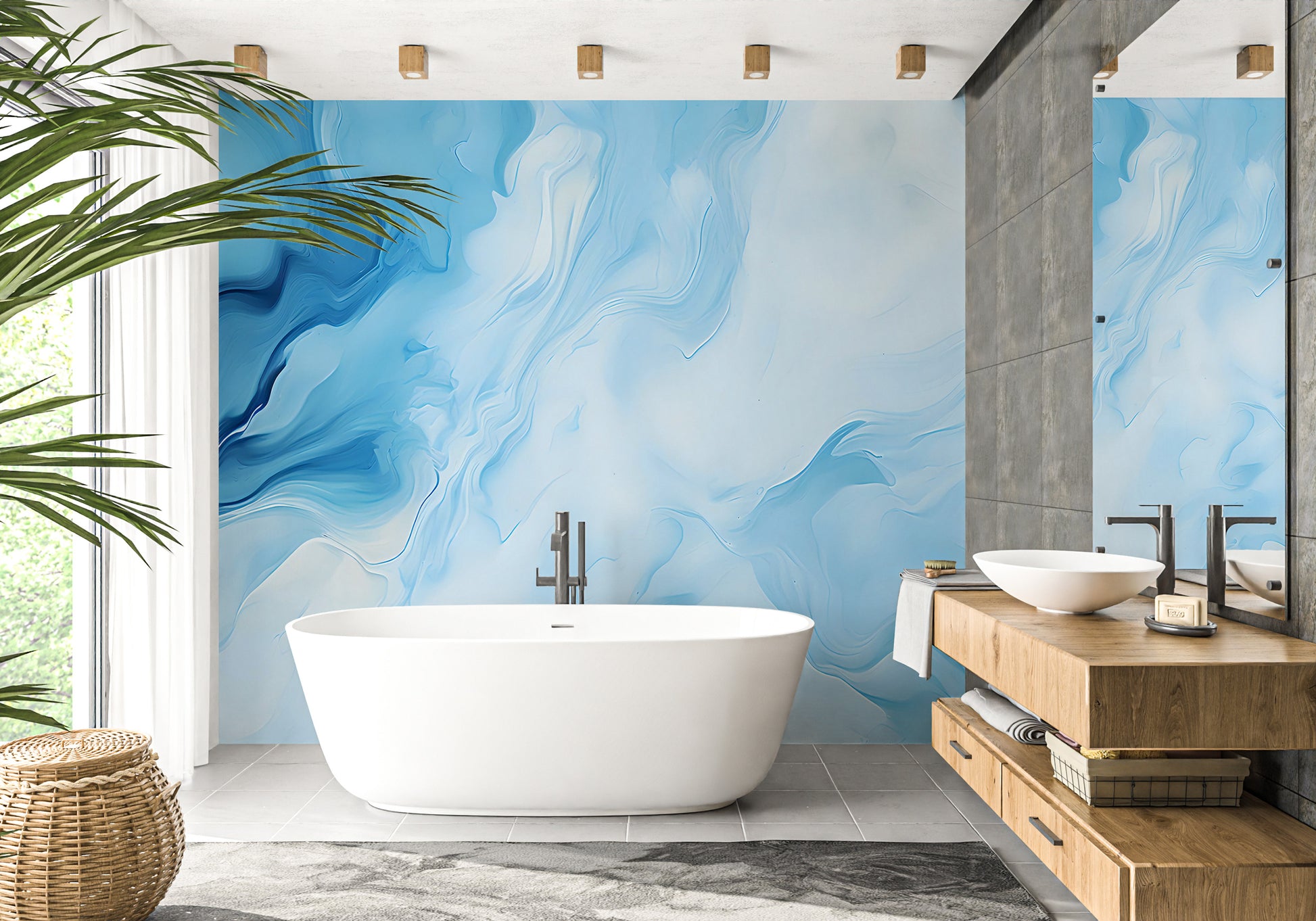 Timeless Blue Marble Peel and Stick Art