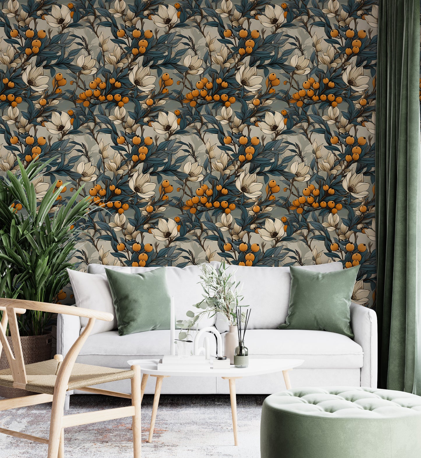 Easy-to-Apply Removable Floral Wallpaper Roll