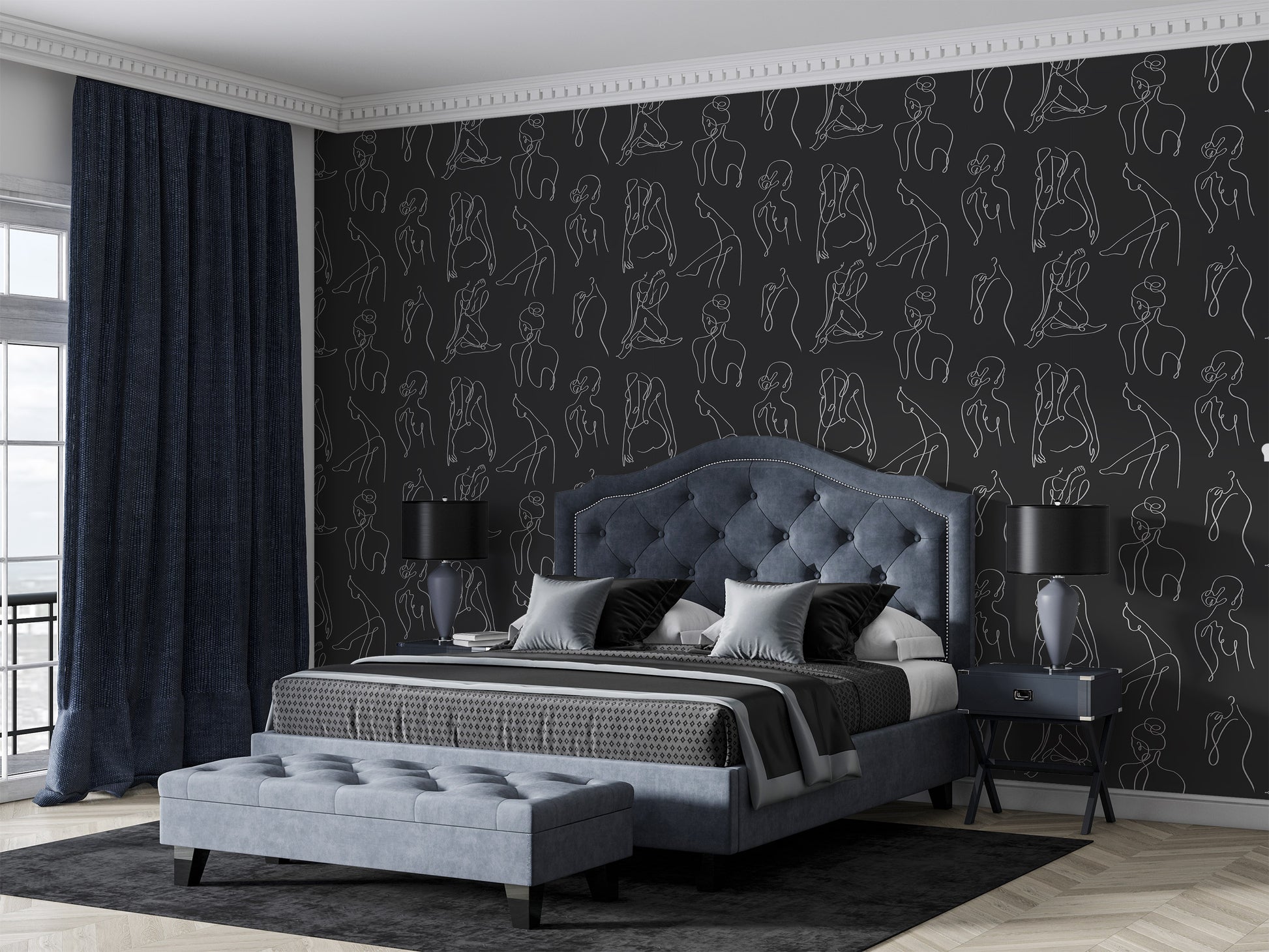 Female Body Peel and Stick Wallpaper for Artistic Wall Decor