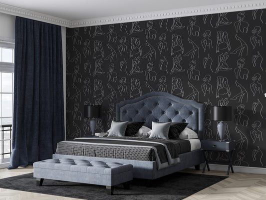 Female Body Peel and Stick Wallpaper for Artistic Wall Decor