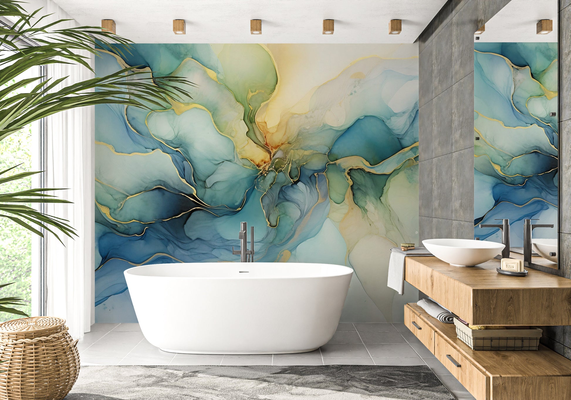 Expressive Abstract Liquid Watercolor Design