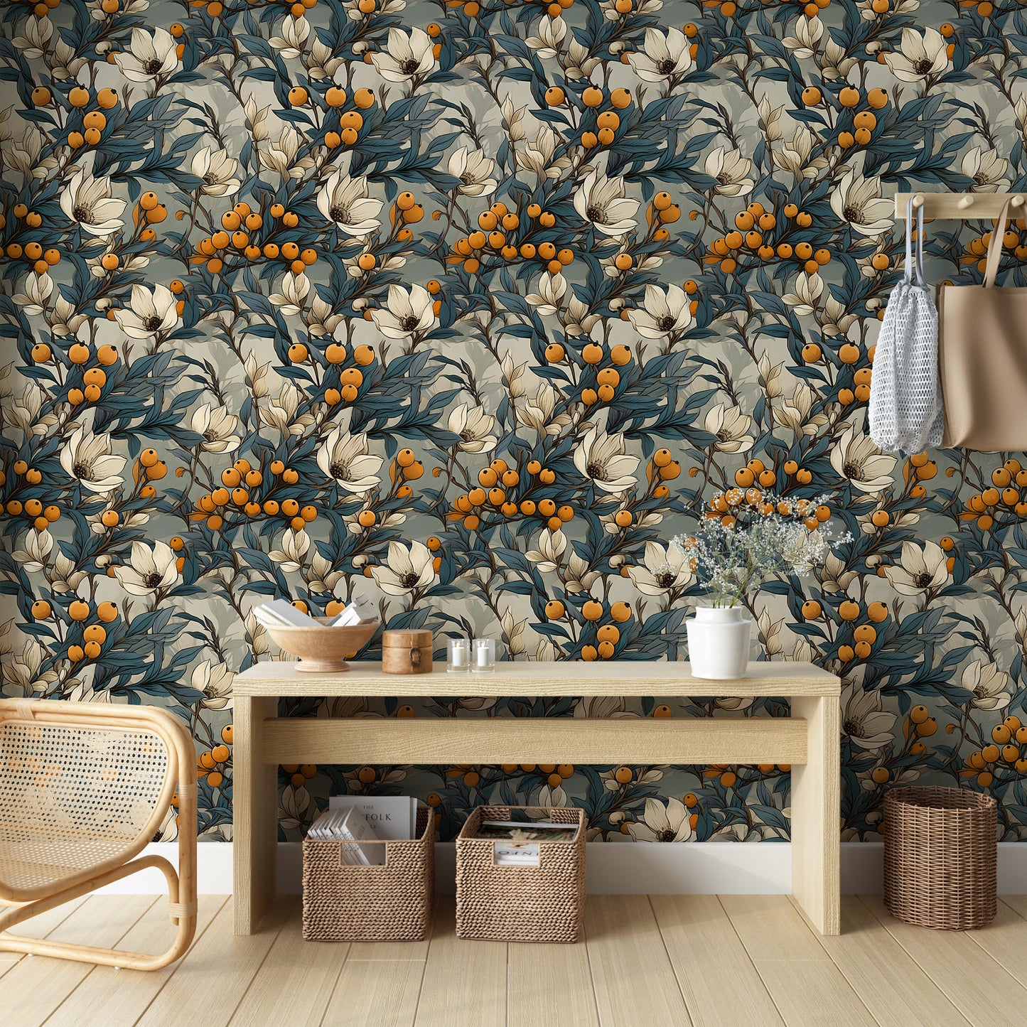 Botanical Art Adhesive Wall Roll for DIY Makeover