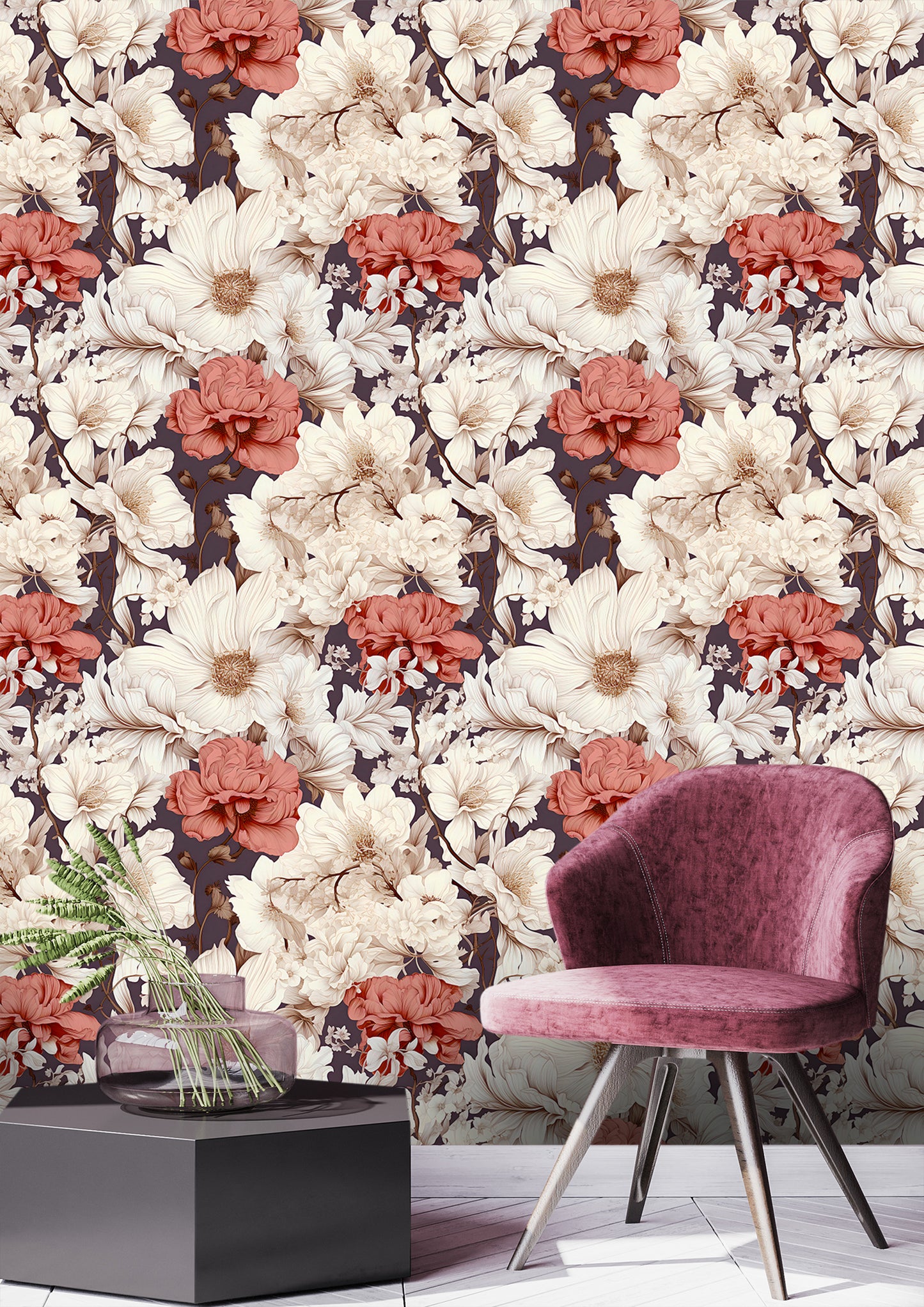 Dark Pink Removable Wallpaper