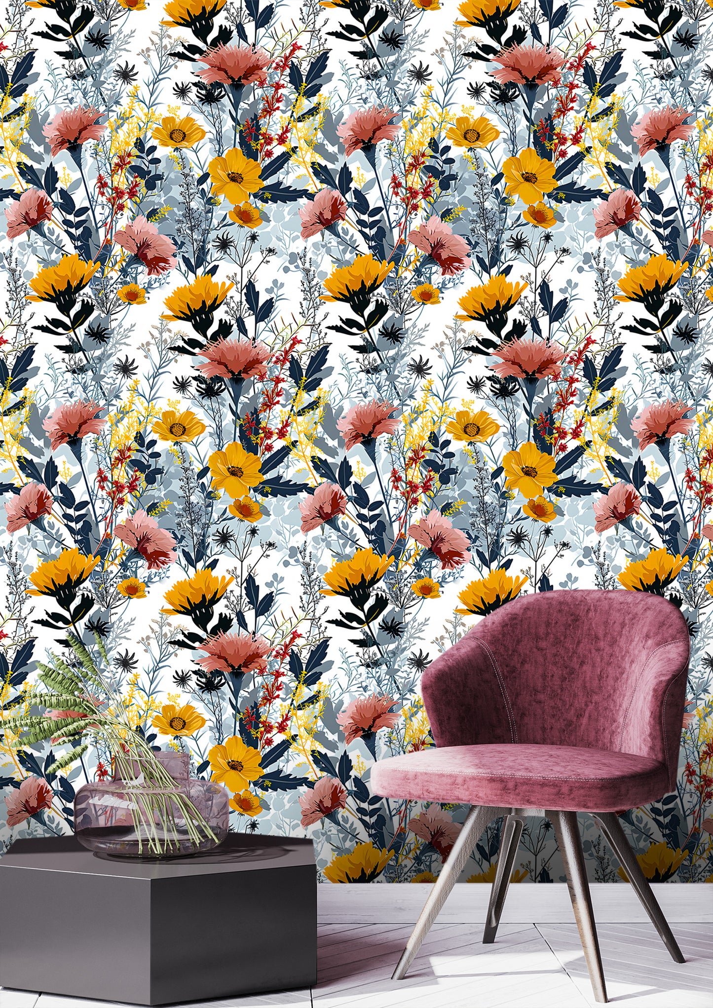 Peel & Stick Wildflower Wallpaper