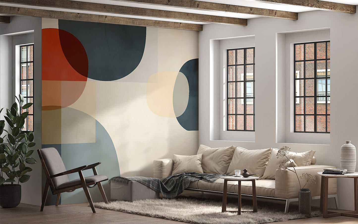 Watercolor Abstract Art Wallpaper | Aesthetic Boho Print Wall Mural | Peel and Stick Color Paintbrush Wallpaper
