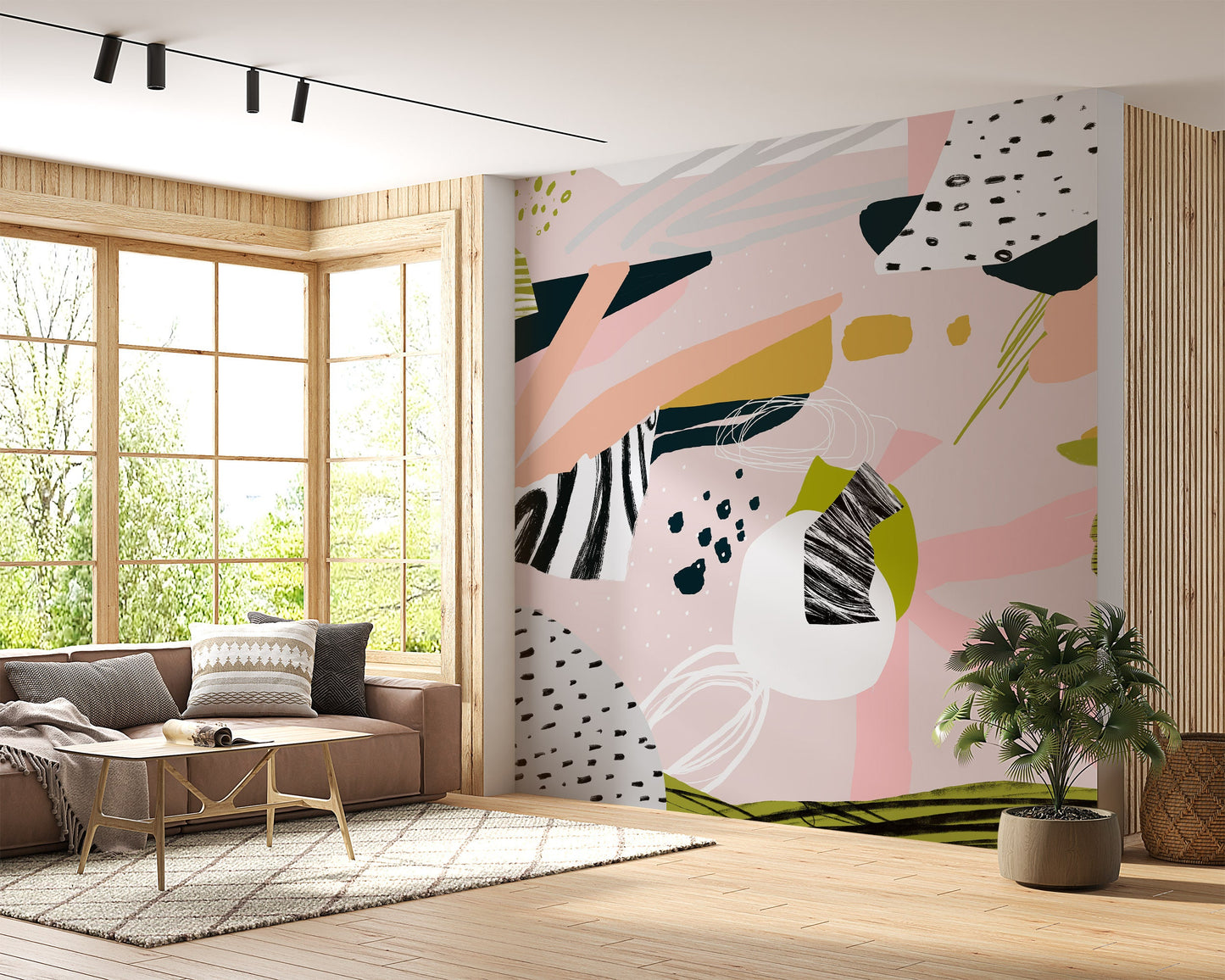 Abstract Matisse Mural | Abstract Removable Wallpaper for Living Room | Abstract Shapes Mural | Abstract Design Mural | Peel & Stick Mural