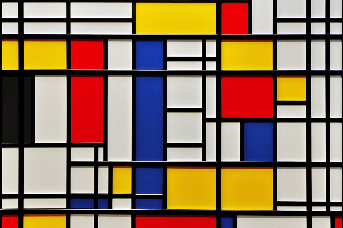 Mondrian Wallpaper | Colourful Geometric Removable Wallpaper | Abstract Art Peel and Stick Wallpaper | Neoplasticism Mural | Eco-friendly