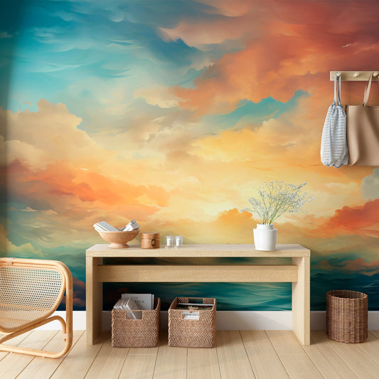 Sky Mural Wallpaper - Sunset Scenic Art