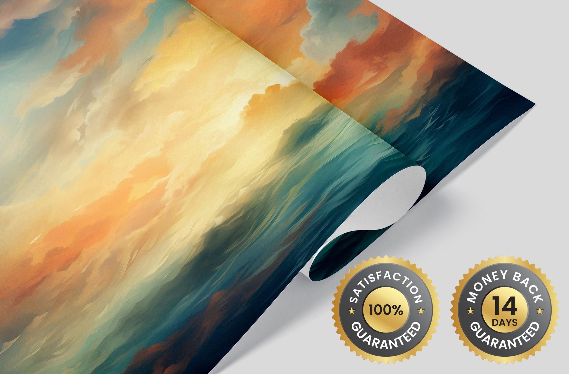 Abstract Watercolor Sky Mural - Peel Off