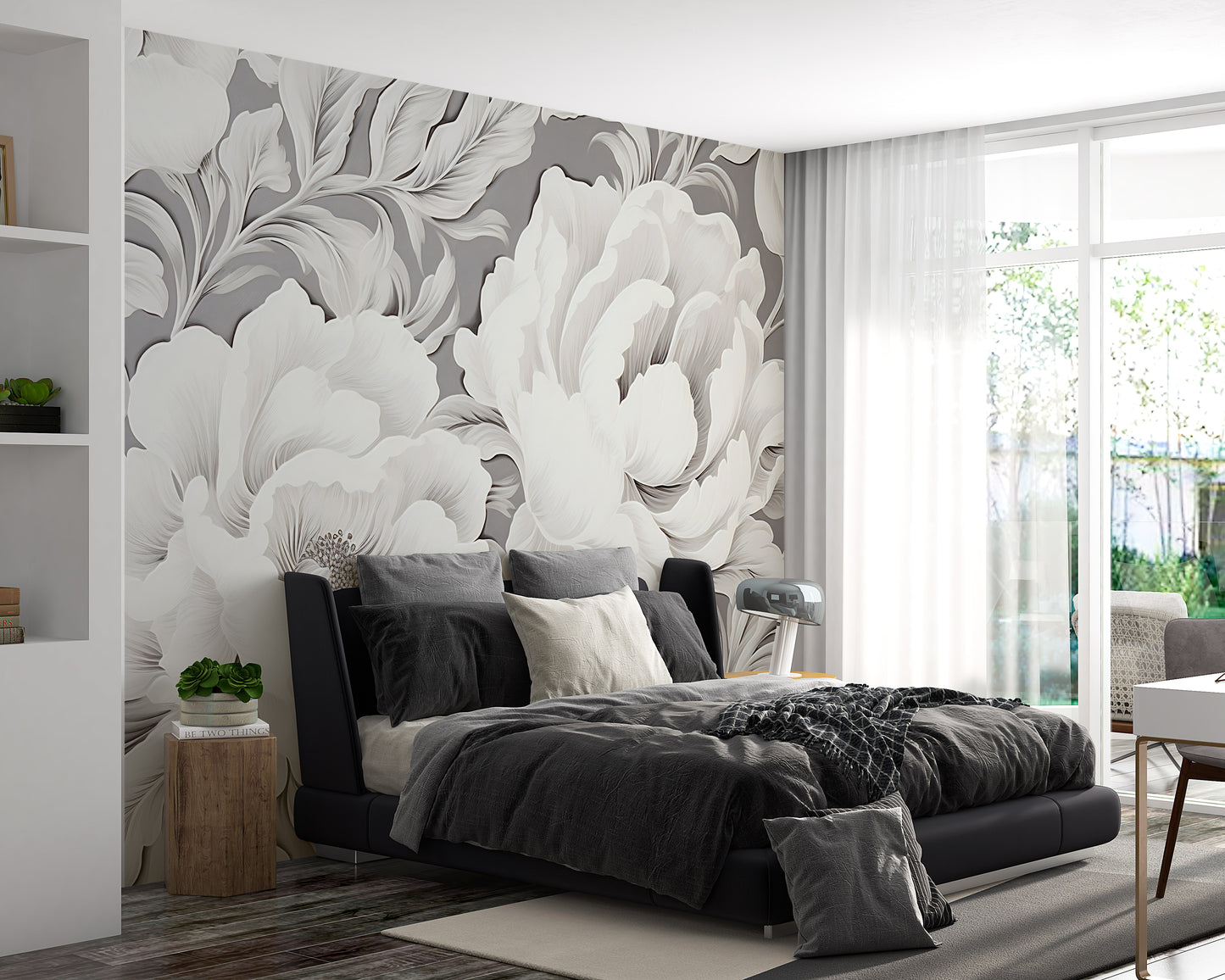 Versatile Removable Floral Wallpaper