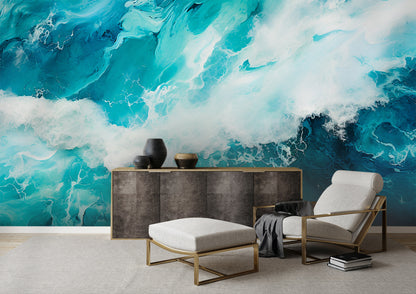 Sea Breeze Blue Oceanic Mural