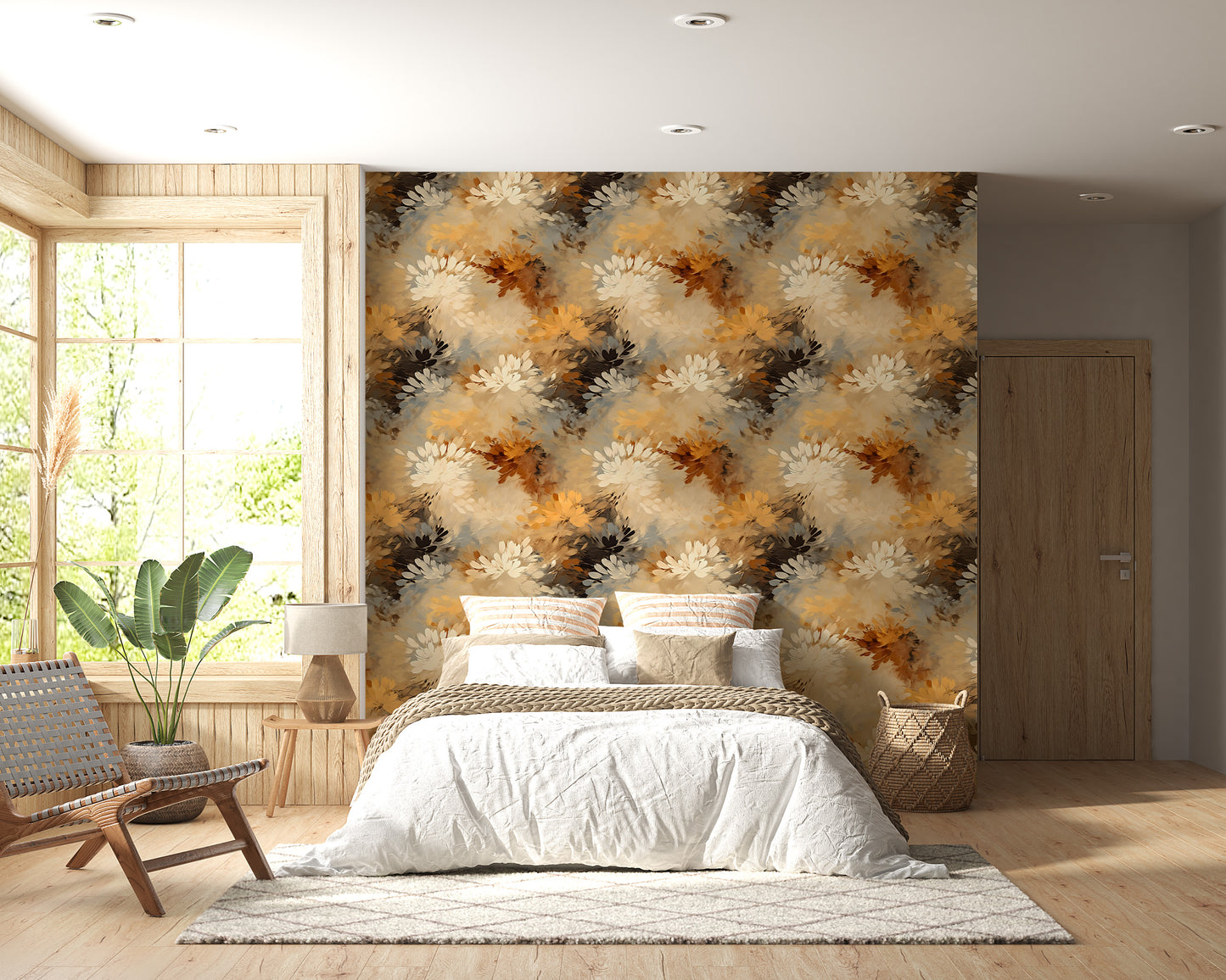 Gold and Brown Self-Stick Mural
