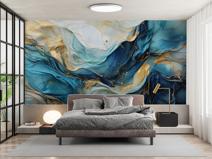 Fluid Art Self-Adhesive Wall Decor - Living Room Aesthetics