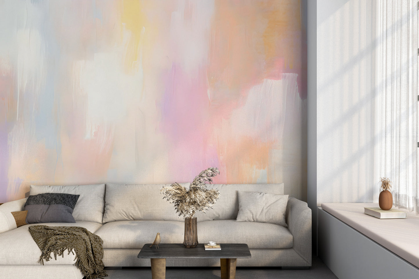 Removable Abstract Pink Wall Decor