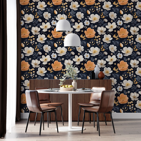 Garden Floral Pattern Peel and Stick Mural