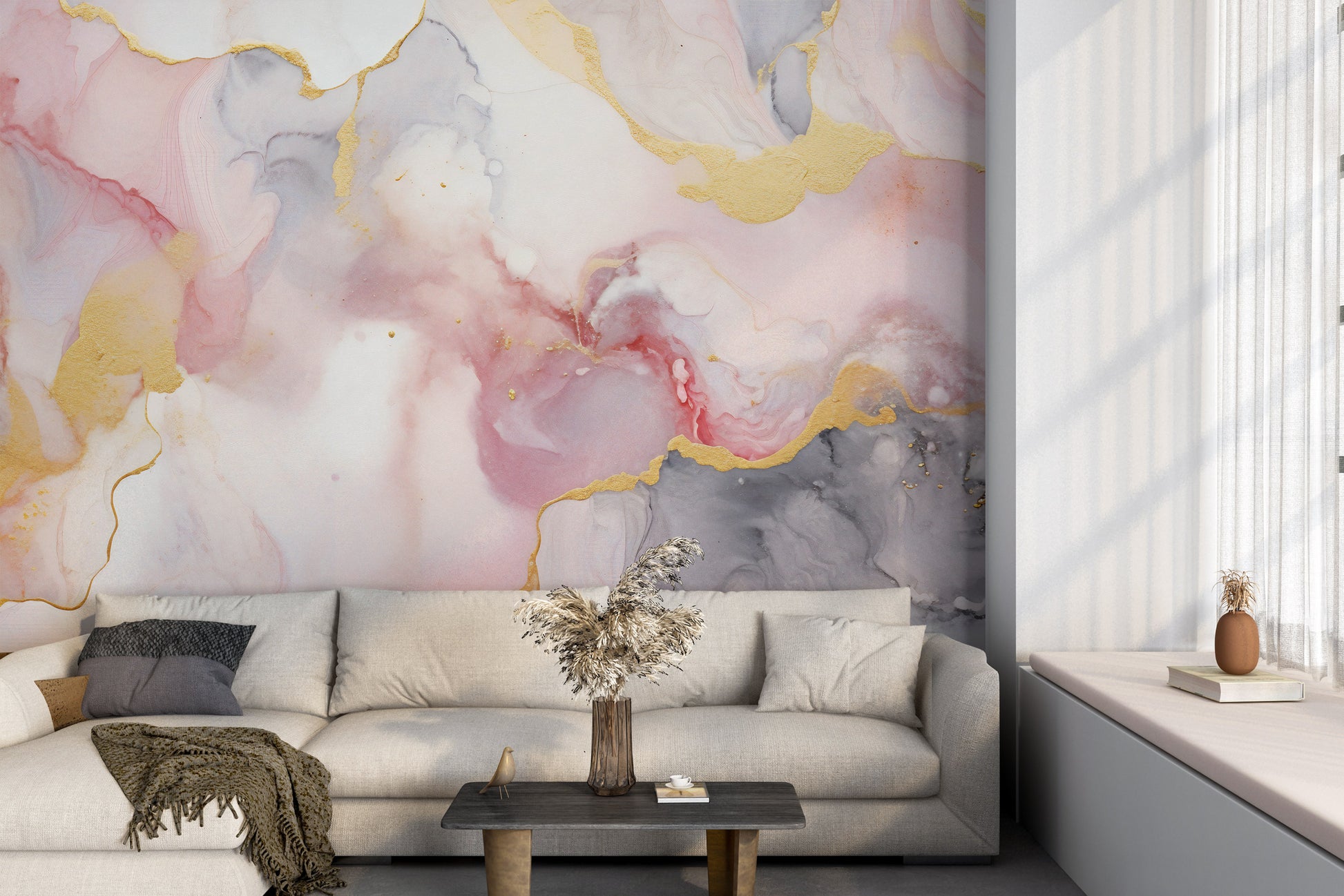 Vibrant Marble Patterned Mural