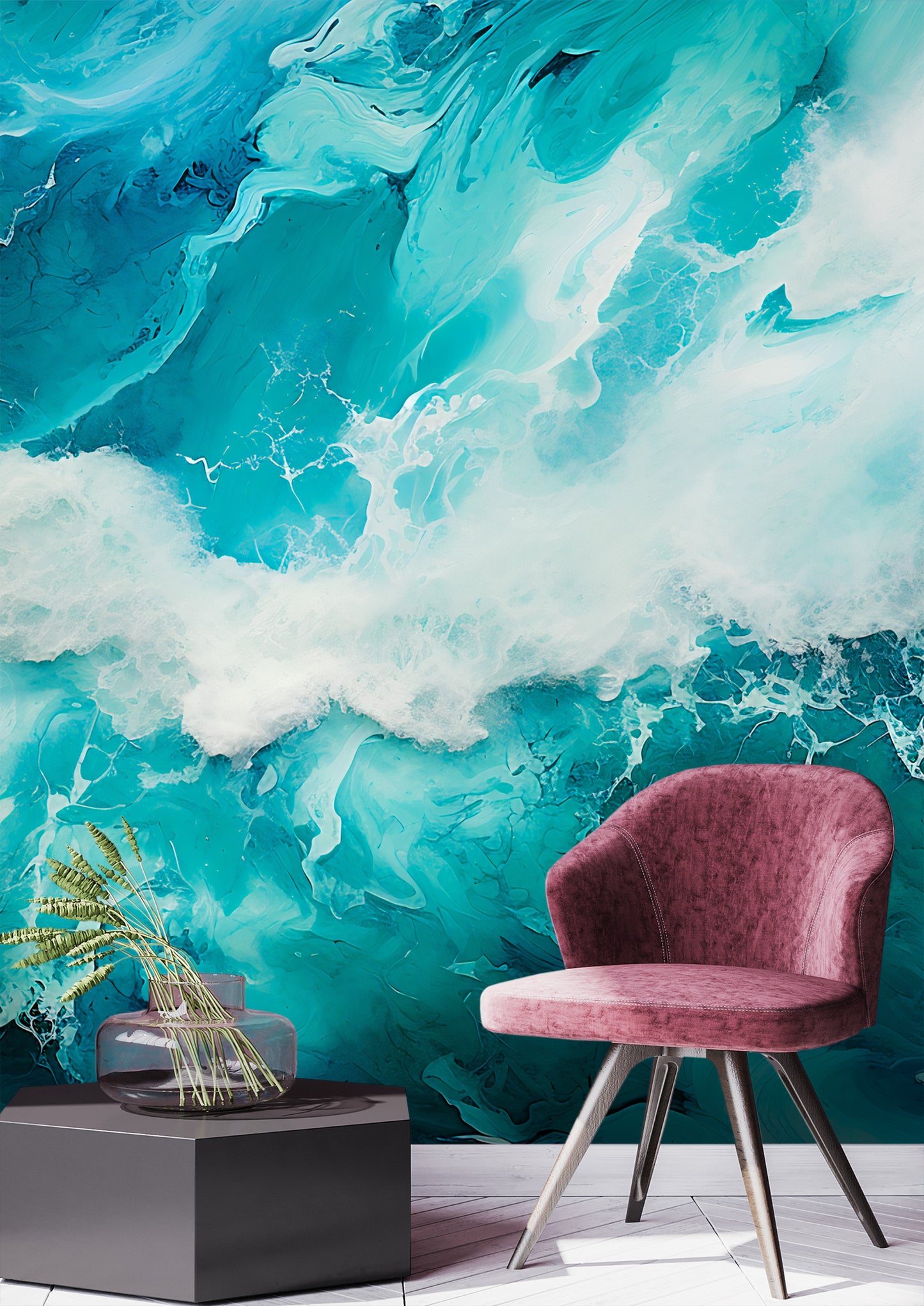 Coastal Living Room Wallpaper