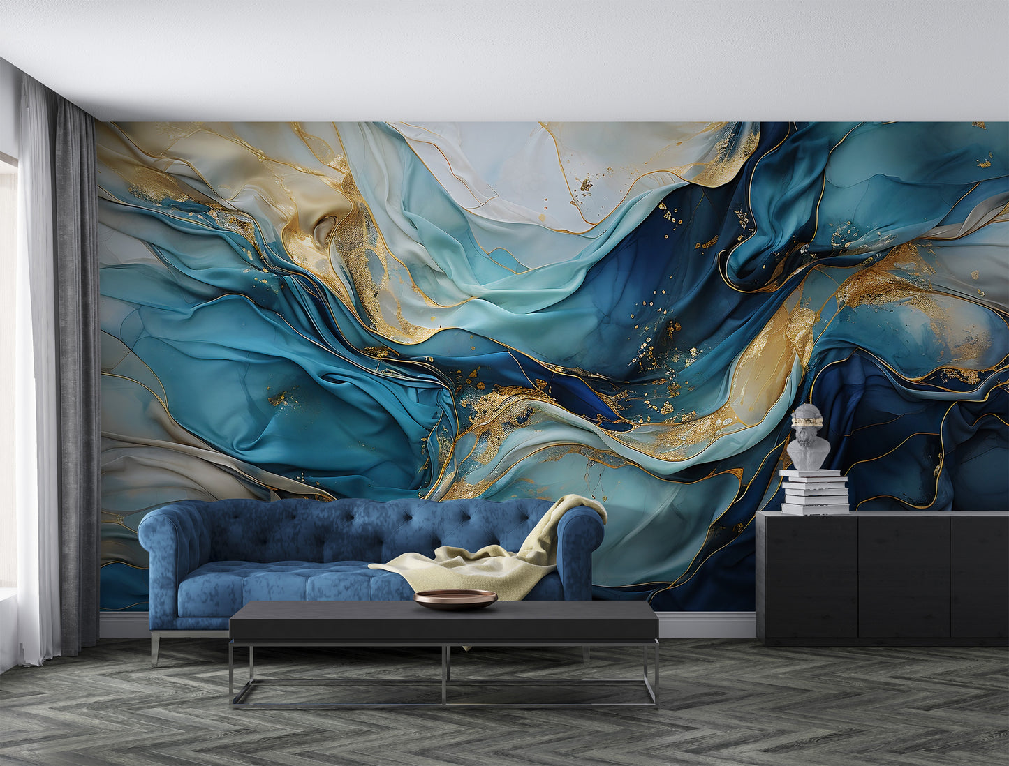 Temporary Watercolor Wall Mural - Ethereal and Artistic