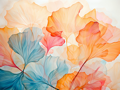 Abstract Orange Flowers Wallpaper