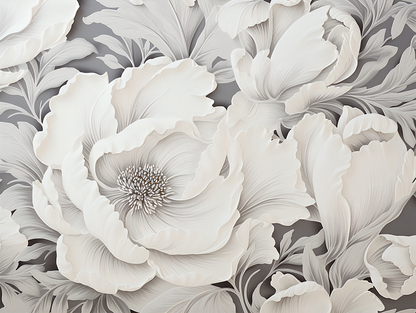Large Peony Blooms Removable Wallpaper