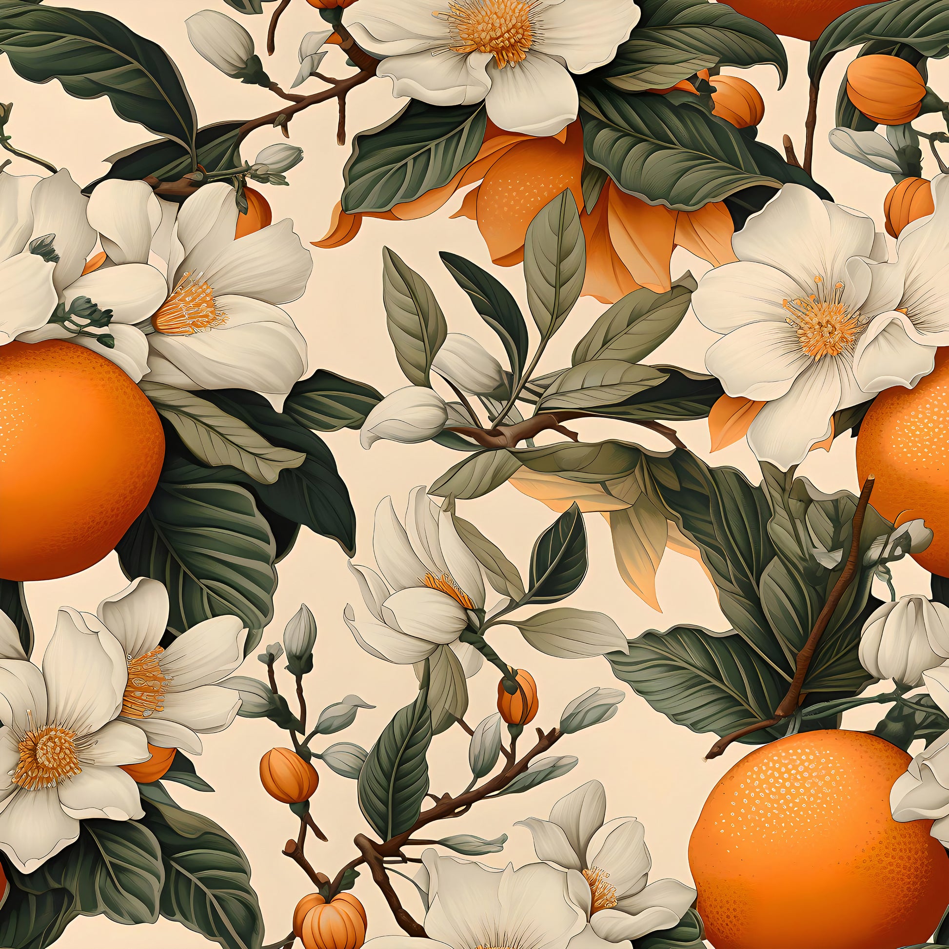 Handcrafted Orange Fruit Garden Wall Design