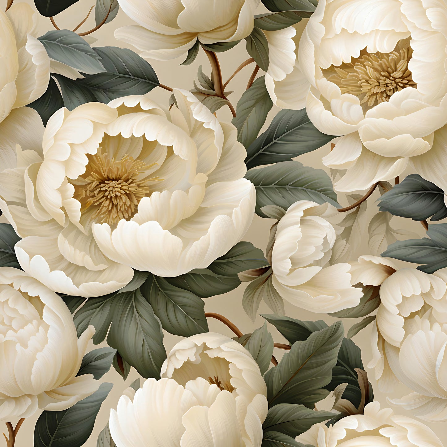 Handcrafted White Floral Botanical Design