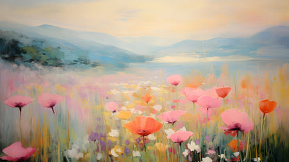 Vibrant Poppies Landscape Peel & Stick Mural