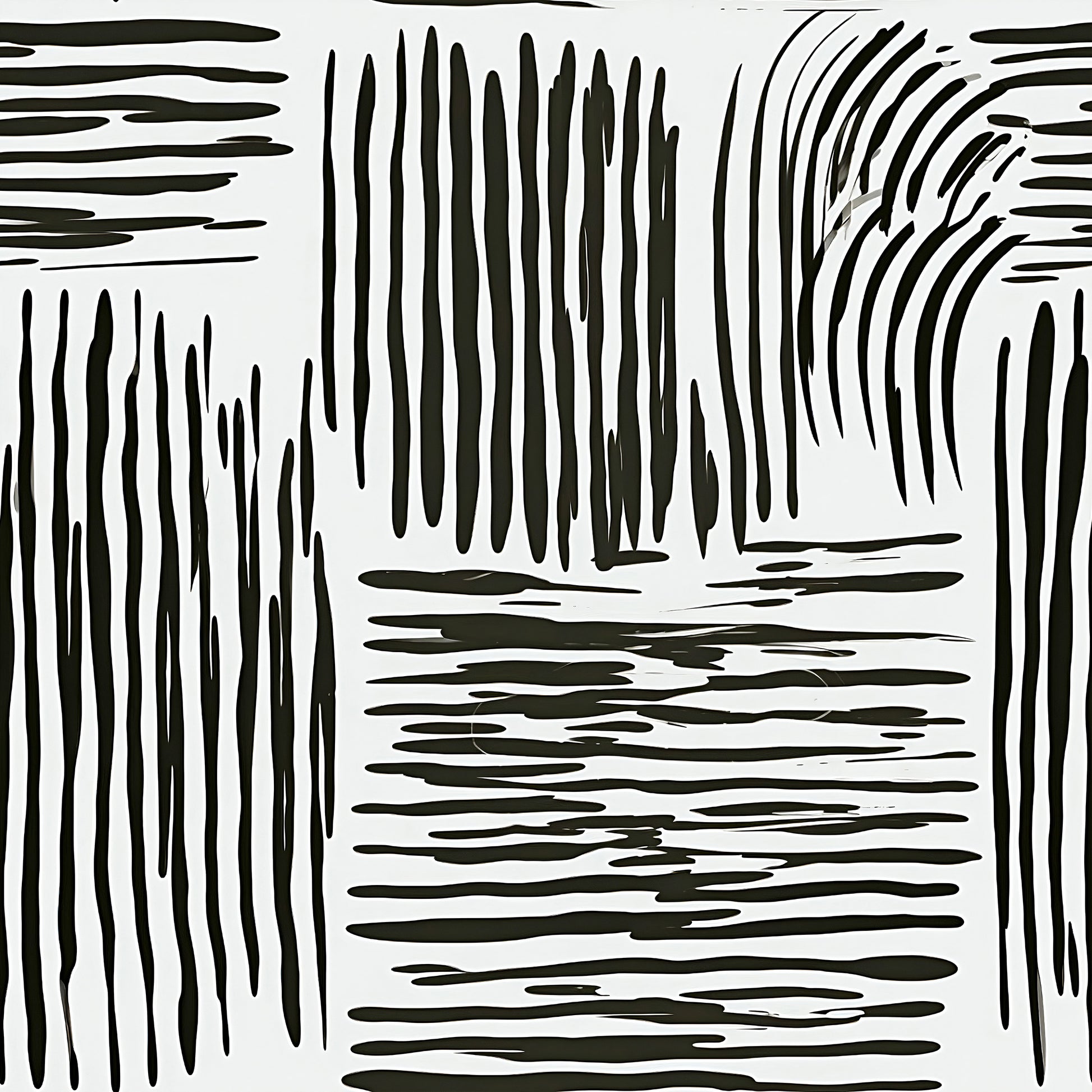 Stylish Black Brush Stroke Wall Art - Modern Interior Design