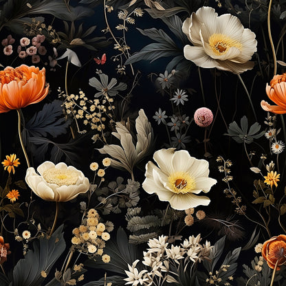 Dark Floral Pattern Wall Decor