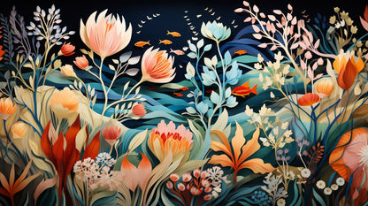Bright Floral Mural