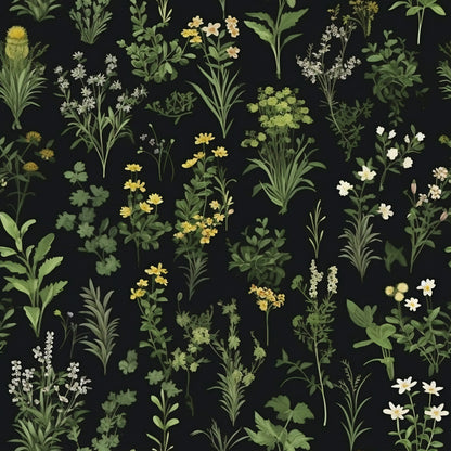 Contemporary Dark Floral Wallpaper