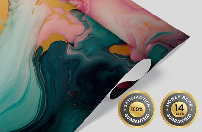 Peel and Stick Wallpaper with Vibrant Alcohol Ink Design
