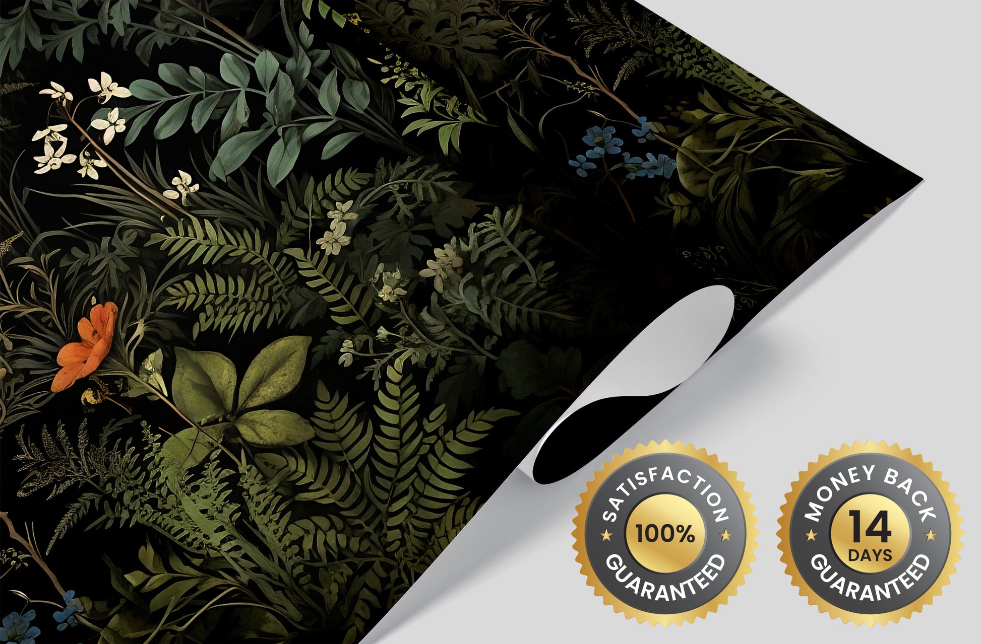 Eco-Friendly Vintage Botanical Wallpaper - Renter Friendly