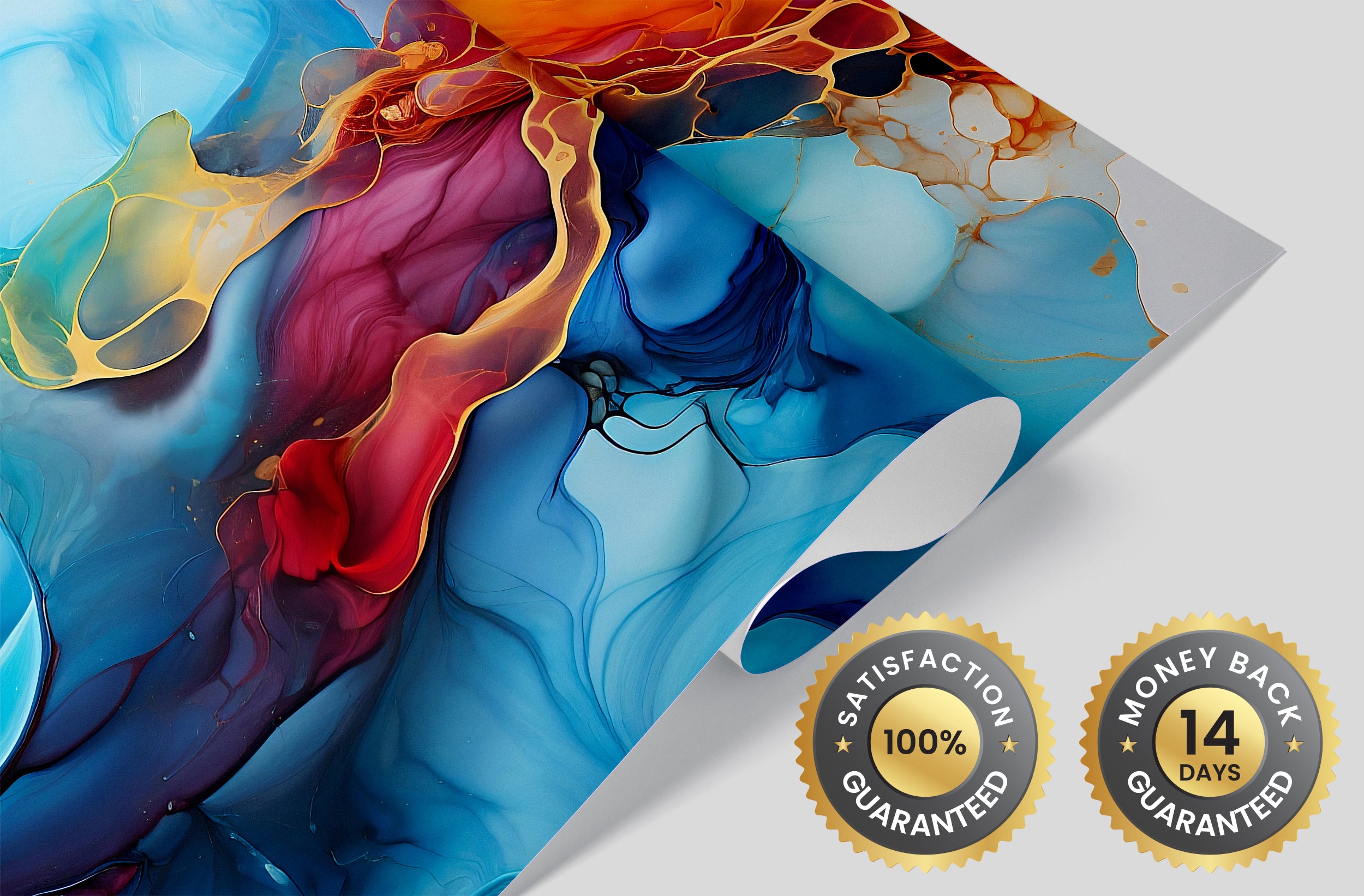 Abstract Peeling Sticker Watercolor Abstract Peel & Stick Mural Wallpaper | Self Adhesive Mural ...