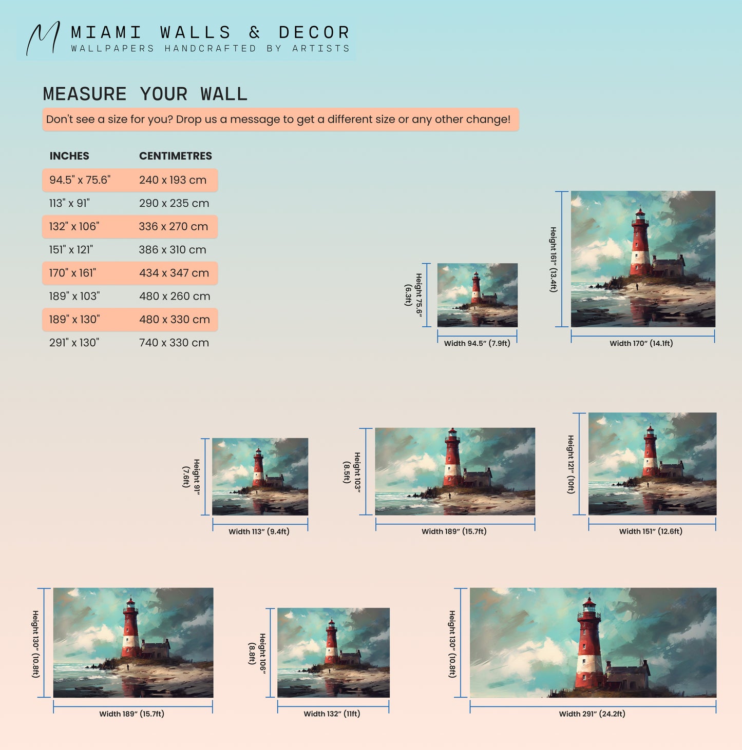 Watercolor Self-Adhesive Wall Mural for Serene Coastal Vibes