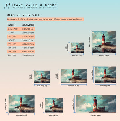 Watercolor Self-Adhesive Wall Mural for Serene Coastal Vibes