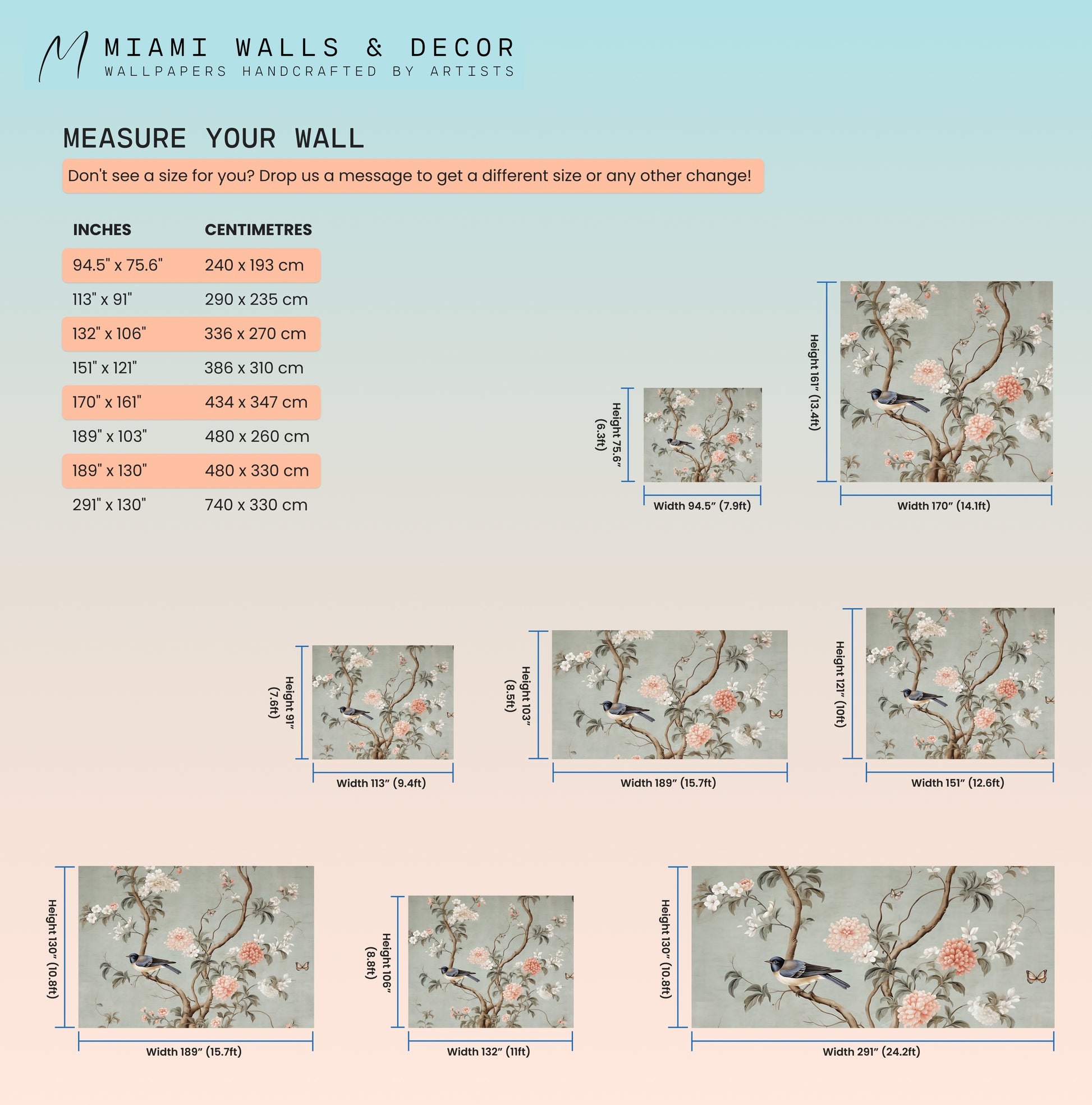 Elegant Silver Lake Chinoiserie Mural | Peel and Stick Chinoiserie Wallpaper | Chinoiserie Art
