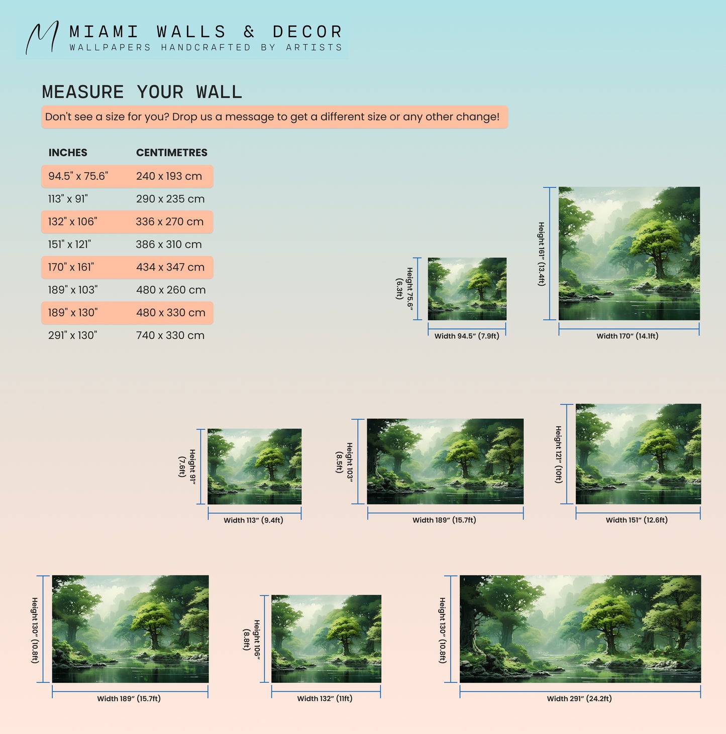 Nature-Inspired Green Forest Wall Art