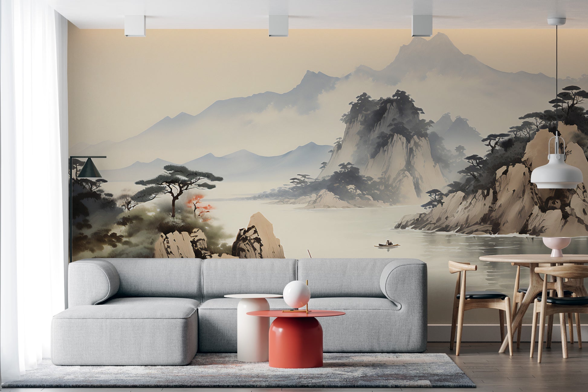 Moody Asian Landscape Peel and Stick Mural