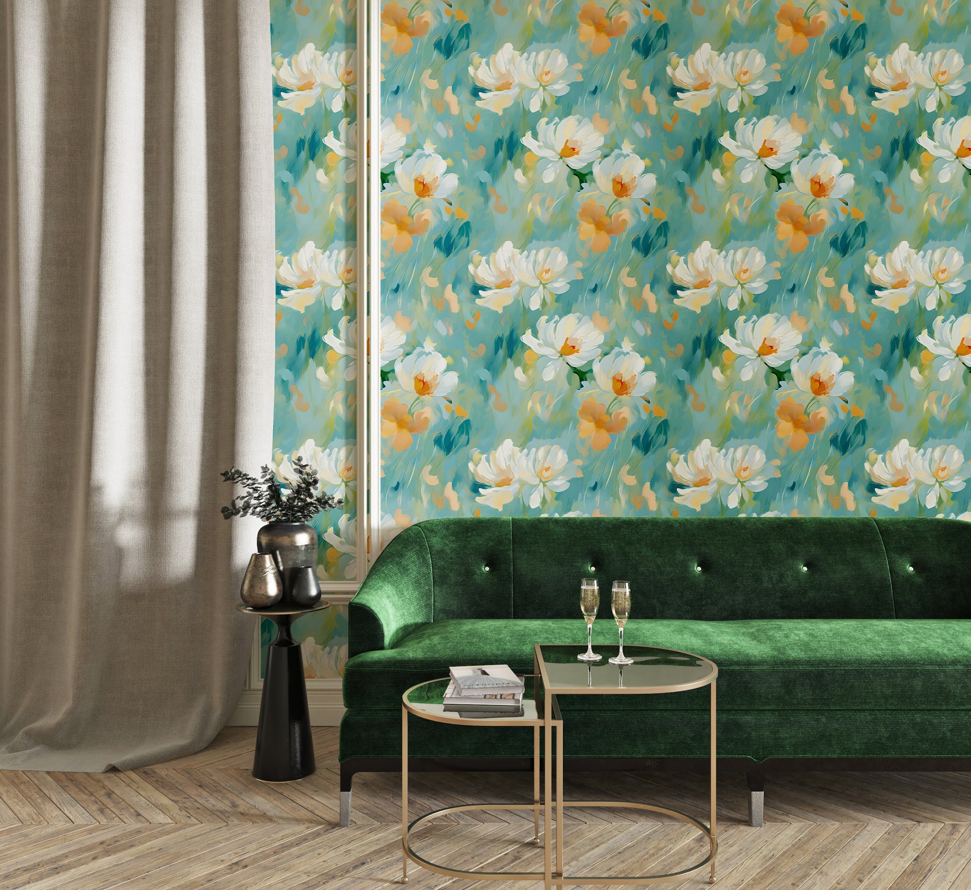 Easy-to-Apply Self Adhesive Green Wallpaper