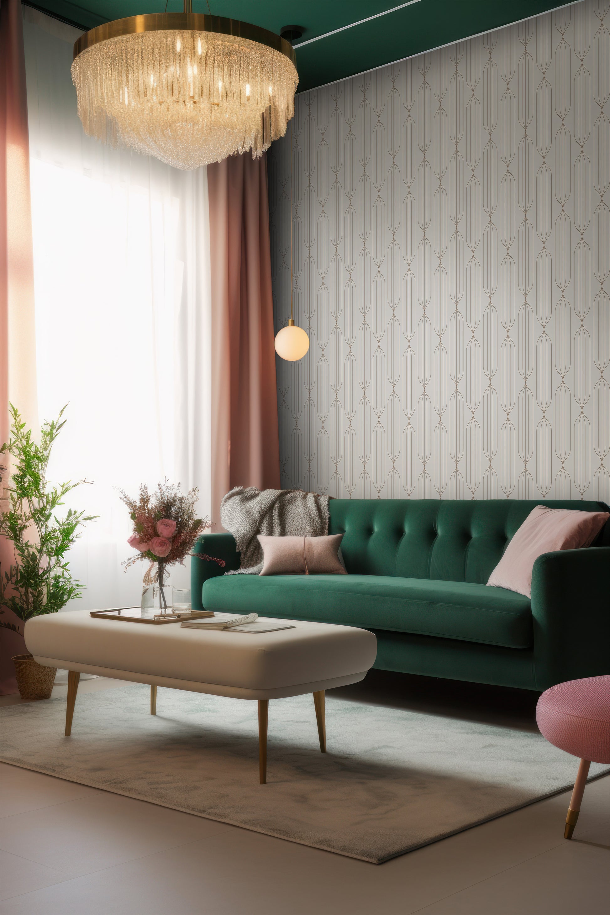 Eco-friendly PVC-Free Art Deco Wall Covering for Sustainable Home Decor