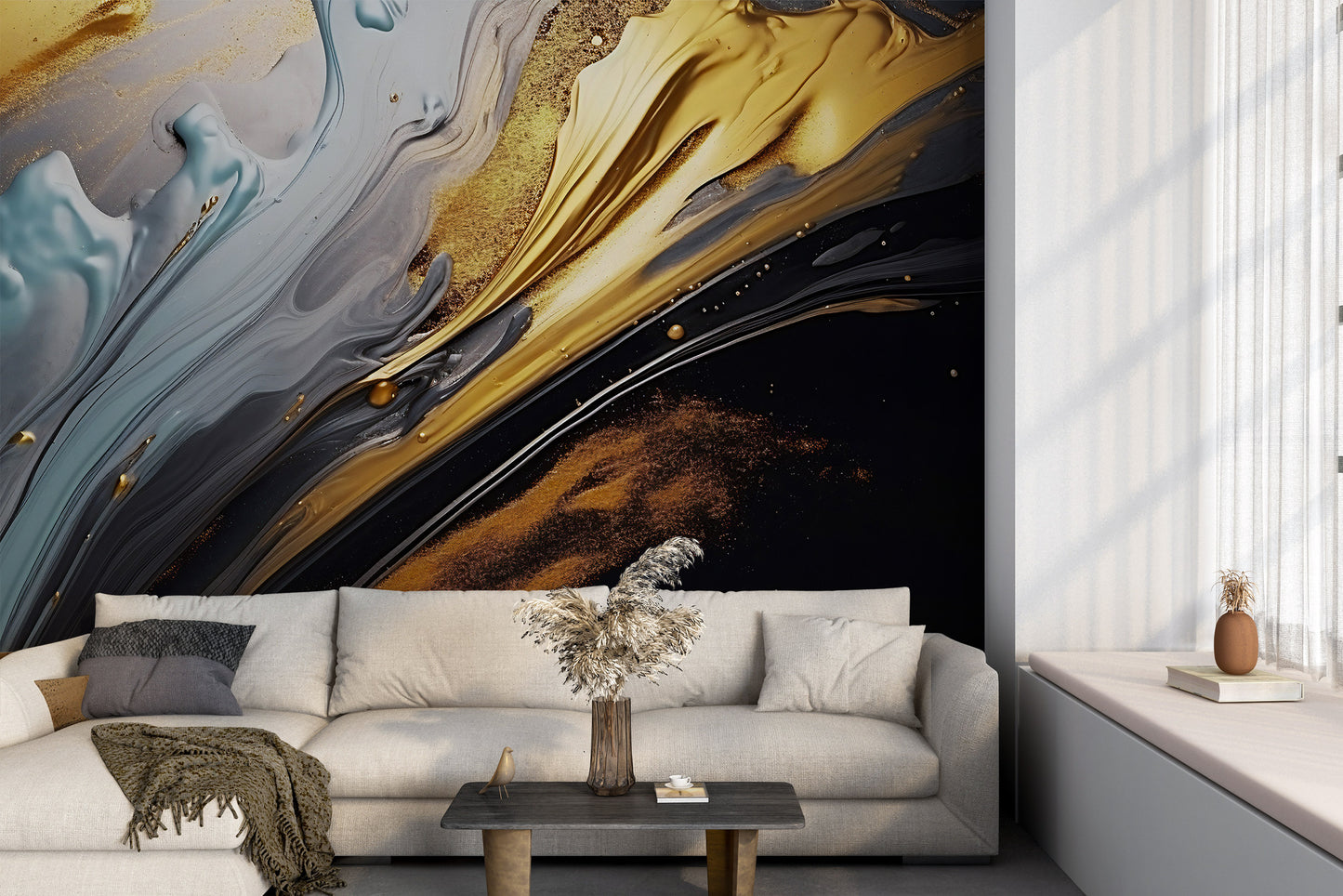 Removable Living Room Wall Art with Captivating Abstract Design