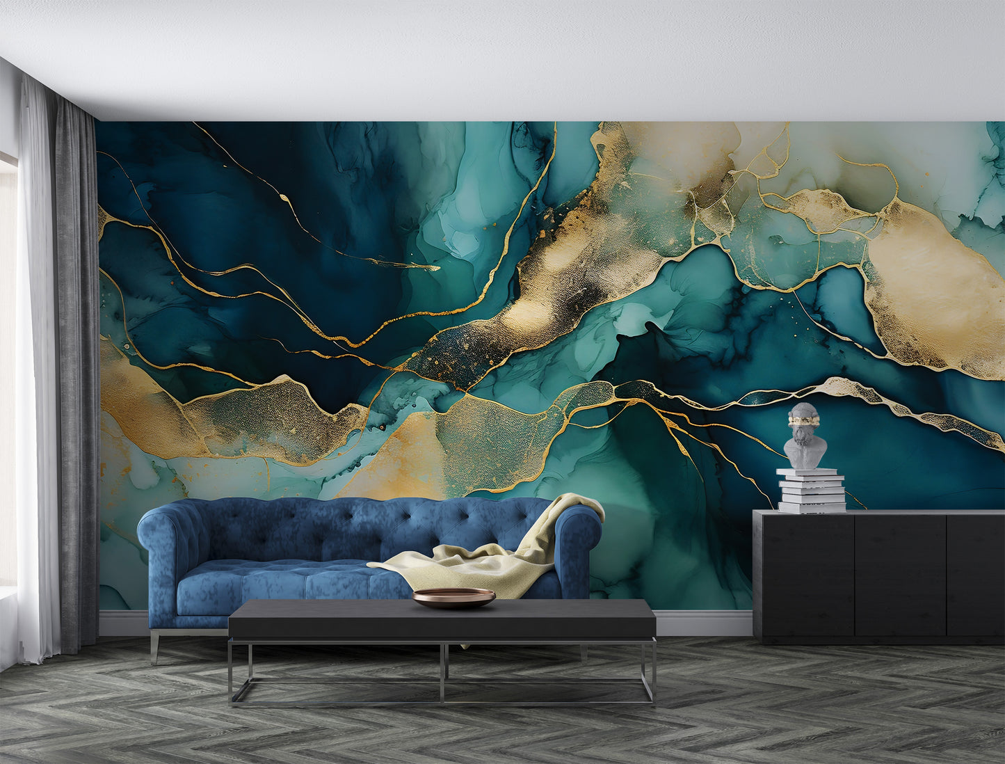 Abstract Watercolor Mural - Versatile and Stylish